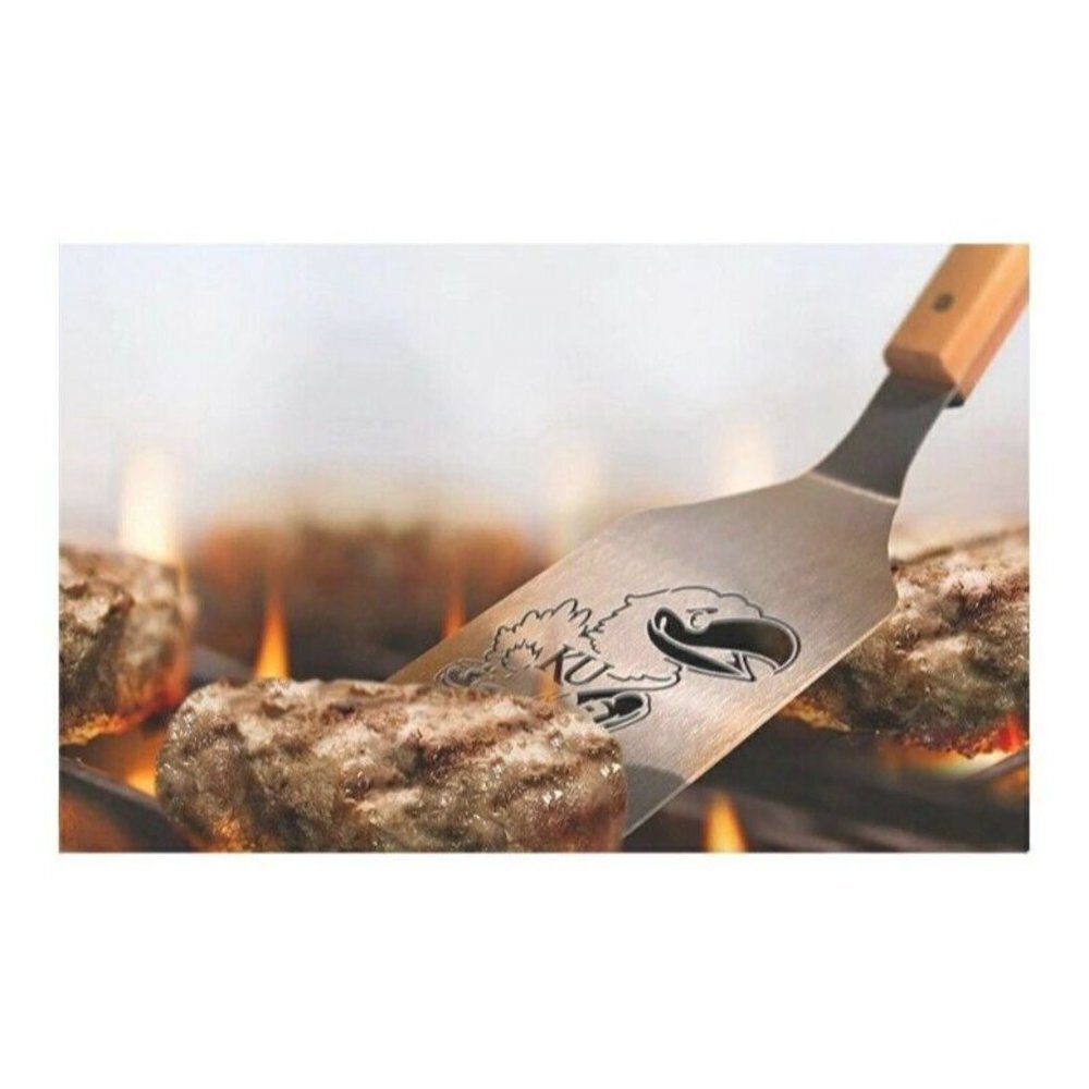 NCAA Kansas Jayhawks The Sportula Grilling Bottle Opener Bristle Brush Spatula - Picture 4 of 8